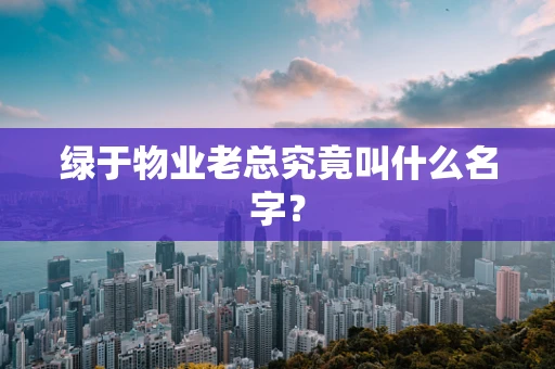 绿于物业老总究竟叫什么名字？