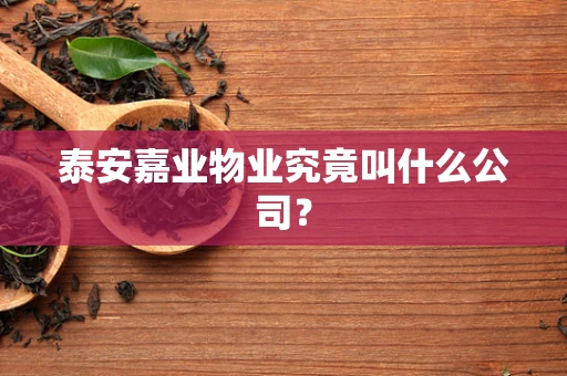 泰安嘉业物业究竟叫什么公司？