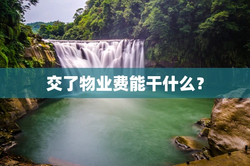交了物业费能干什么？