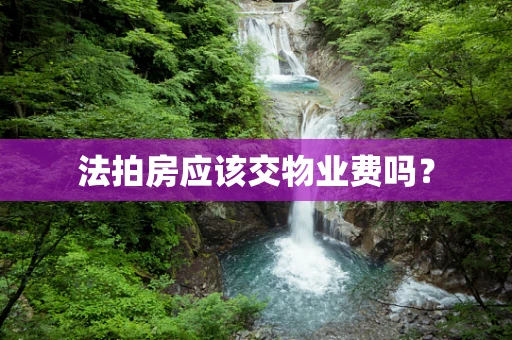 法拍房应该交物业费吗？
