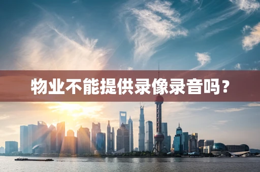 物业不能提供录像录音吗？