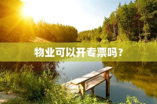 物业可以开专票吗？