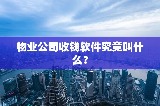 物业公司收钱软件究竟叫什么？