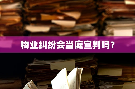 物业纠纷会当庭宣判吗？