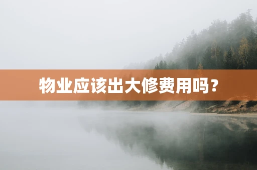 物业应该出大修费用吗？
