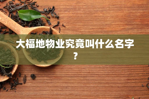 大福地物业究竟叫什么名字？