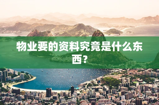 物业要的资料究竟是什么东西？