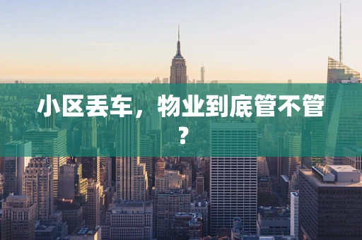 小区丢车，物业到底管不管？