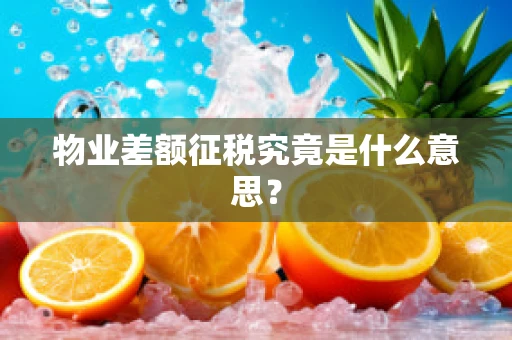 物业差额征税究竟是什么意思？