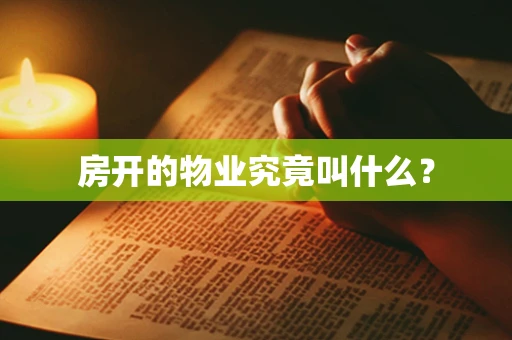 房开的物业究竟叫什么？