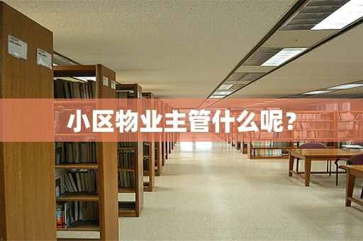 小区物业主管什么呢？