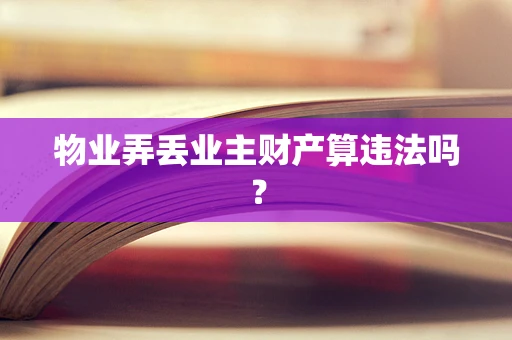 物业弄丢业主财产算违法吗？