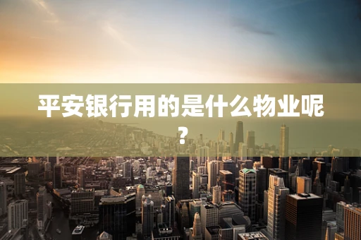 平安银行用的是什么物业呢？