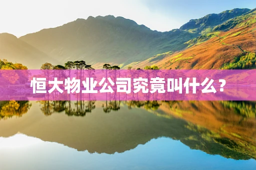 恒大物业公司究竟叫什么？