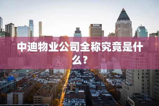 中迪物业公司全称究竟是什么？