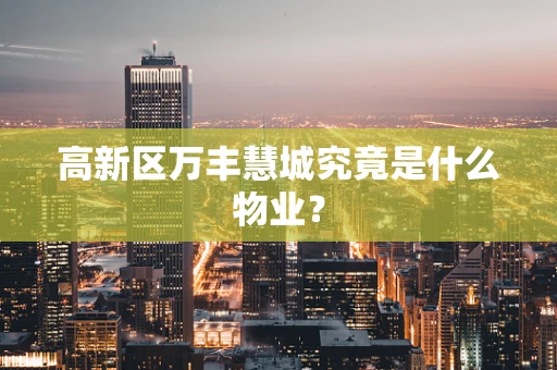 高新区万丰慧城究竟是什么物业？