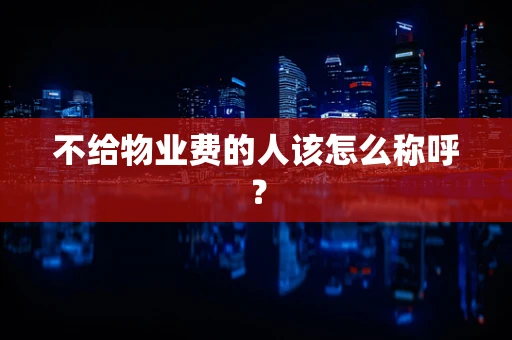 不给物业费的人该怎么称呼？
