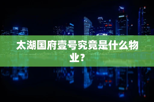 太湖国府壹号究竟是什么物业？