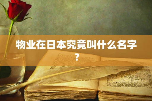 物业在日本究竟叫什么名字？