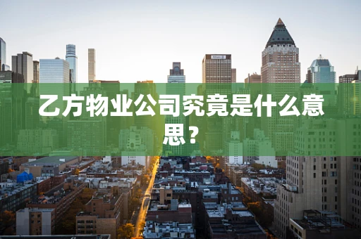 乙方物业公司究竟是什么意思？