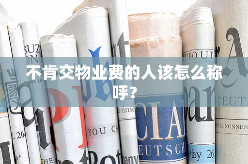 不肯交物业费的人该怎么称呼？