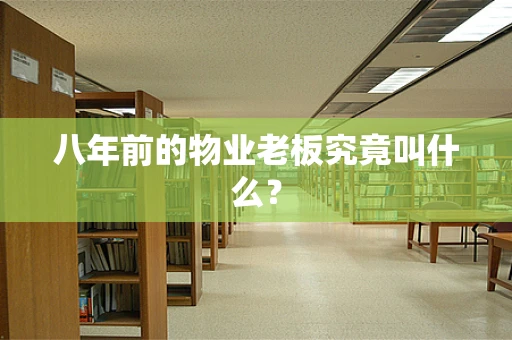 八年前的物业老板究竟叫什么？