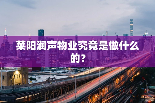 莱阳润声物业究竟是做什么的？