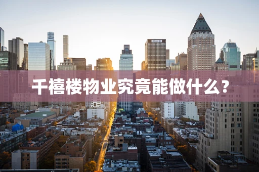 千禧楼物业究竟能做什么？